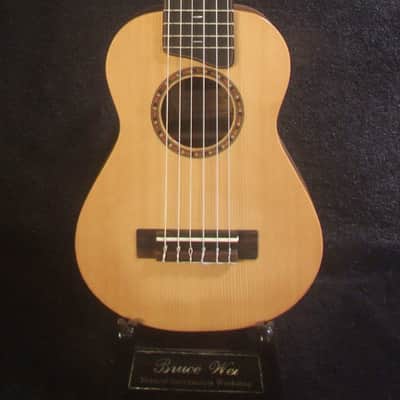 Handmade Concert Long Neck Guitarlele, Solid Spruce, Acacia, Slotted Head, Soft-bag, Bruce Wei GLL17-003 image 4