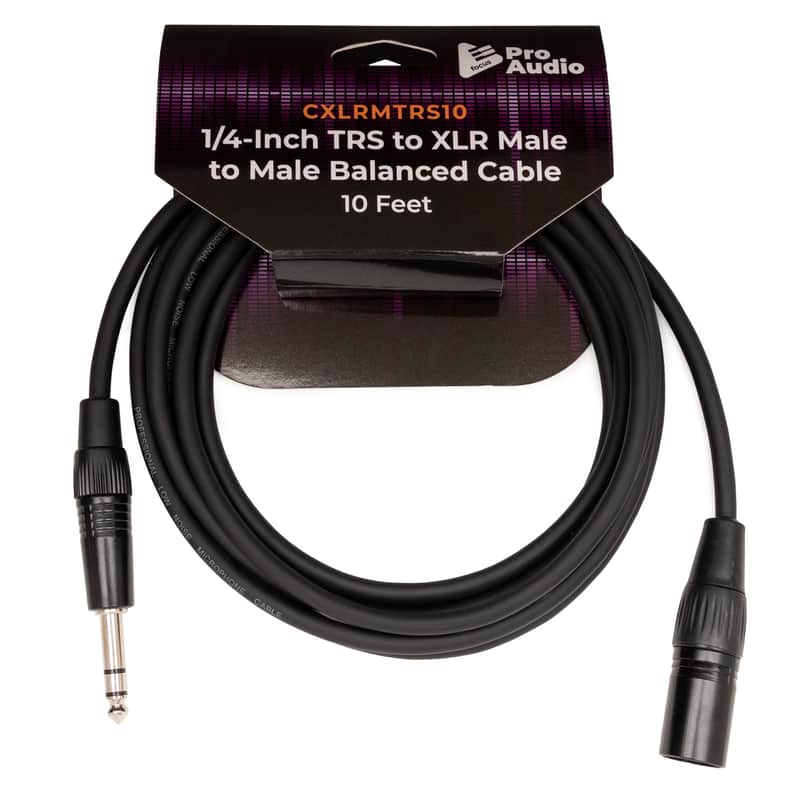 FocusProAudio FPA-CXLRMTRS10 1/4-Inch TRS to XLR Male Balanced Cable (10-Feet) image 1