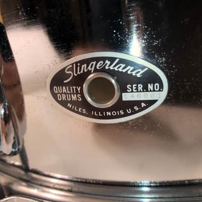 Beautiful Slingerland 10-Lug Snare Drum Niles Badge 1960s - 1970’s - Chrome with Case image 4