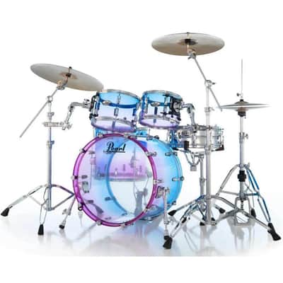 Pearl Crystal Beat Limited Edition 4pc Acrylic Drum Set Cotton Candy Fade image 3