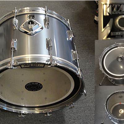 1984 Vintage Tama ImperialStar 3 piece drum shell Pack Royal Pewter made in Japan image 11