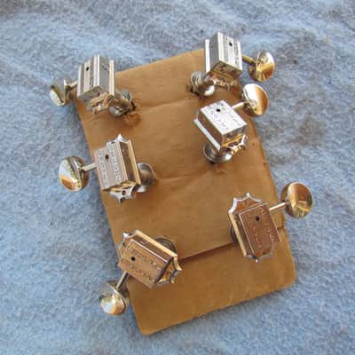 Grover Deluxe 136 Series Tuning Machines Chrome 3+3 Complete Set Of 6 W/Washers & Bushings Grover Deluxe Tuning Machnes image 1