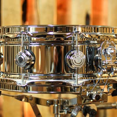 DW 5x14 Collector's Chrome over Brass True Sonic Snare Drum - DRVC0514SAC image 2
