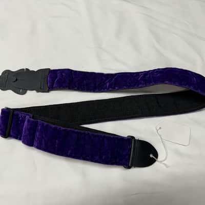 LM Crushed Velvet Purple guitar STRAP NEW - 2 inch wide - Comfortable, Soft image 1