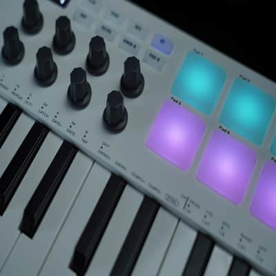 USB MIDI Keyboard Controller with 8 RGB Drum Pads  Bluetooth Backlit Trigger Pads Midi Keyboard Controller image 3