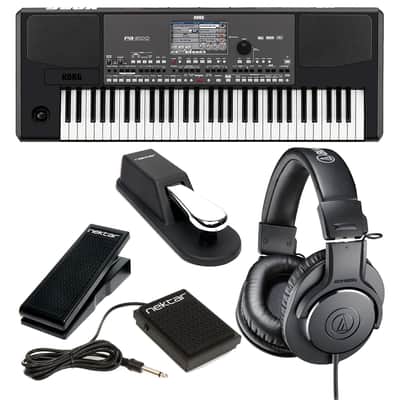 Korg Pa600 Professional 61-Key Keyboard with Speakers, Nektar NP-1, Nektar NP-X, Sustain Pedal, AT ATH-M20X Bundle