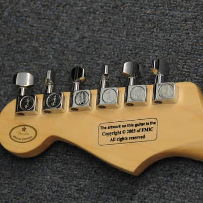 Fender FSR "Splattercaster" Standard Splatter Stratocaster with Rosewood Fretboard 2003 - 2004 - Olympic White, Aztec Gold, and Inca Silver Drop over Black image 13
