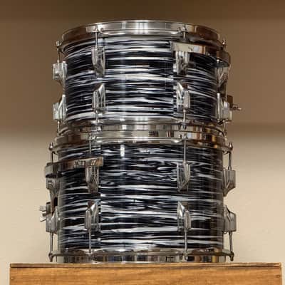 1980's Tama Superstar Black Oyster 8x12 9x13 10x14 16x16 16x18 14x24 Drum Kit Re-Wrap image 22