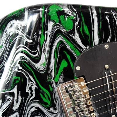 Custom Swirl Painted and Upgraded Arbor Strat Style Electric Guitar image 7