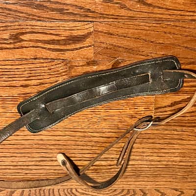 Vintage Fender Black Leather Guitar Strap Circa 1950's 1960's Strat-Tele Pre CBS image 2