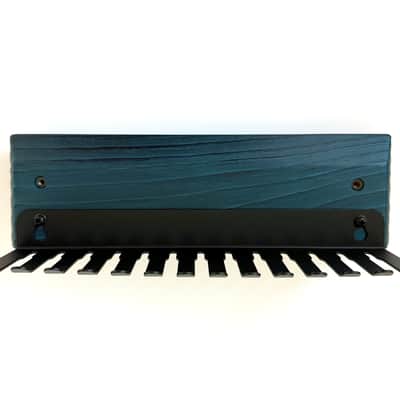 Handmade Wall Mounted Cable Hanger - Fire Sculpted Wood Rack - Velvet Teal Burnout 12" image 4