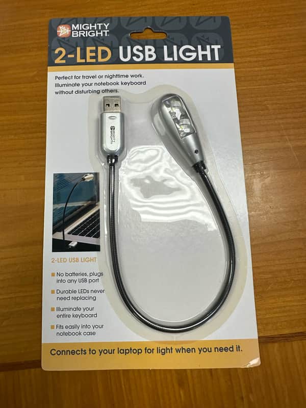 Mighty Bright 84312 2-LED USB Light, Silver image 1