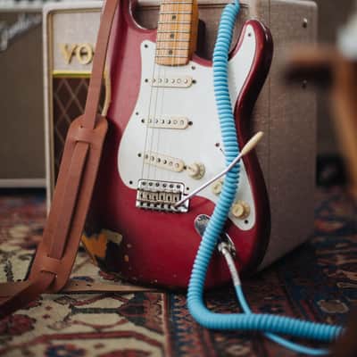 Tan 3/4" Vintage Style Guitar Strap image 1