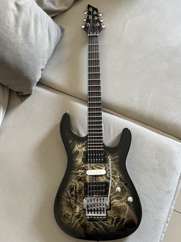 Custom Luthier  Super Strat Handmade – Brazilian Rosewood 2006 - Artistic Gloss – Green/Gold/Black Marble image 1