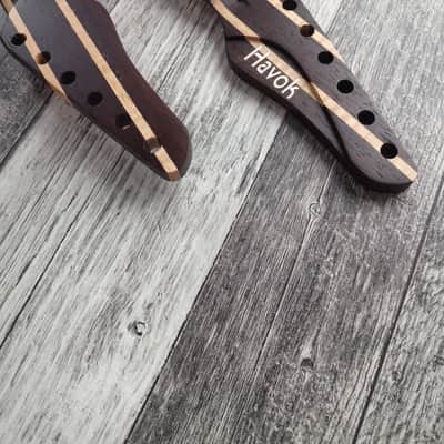 Havok Guitar Neck Wenge Flame Maple Ebony Board, Stainless Steel Frets , 22 Extra Jumbo Jescar Frets image 3