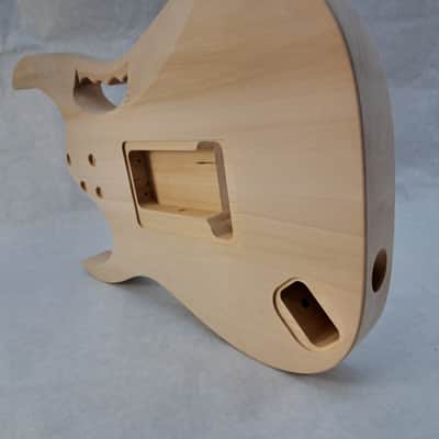 Unfinished 6 string Basswood JEM style guitar body, front route, HSH, AANJ -  B1 image 4