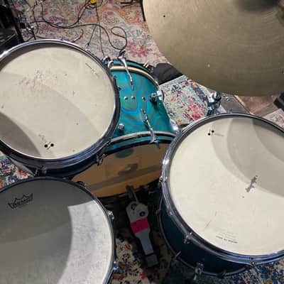Sonor "Chicago" 3-Piece Drum Set 1965 - MF Marine Turquoise Satin image 16