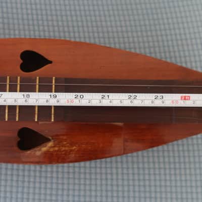 Vintage 1970s The Dulcimer Factory DF STAMP Birch Mahogany 4-String Heart Motif Mountain Dulcimer Walnut Heart Sound Hole K image 13