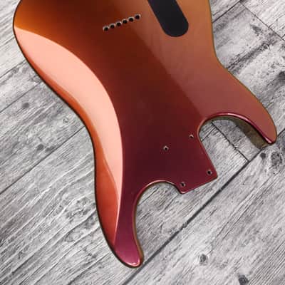 Havok Hard Tail Chameleon Nebula  2pc Mahogany Guitar S type, HS config Custom Guitar Body. 80' style image 9