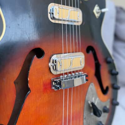 Rare Vintage 1960’s Harmony Vibrajet H66 Hollowbody Electric Guitar & Hardcase image 4