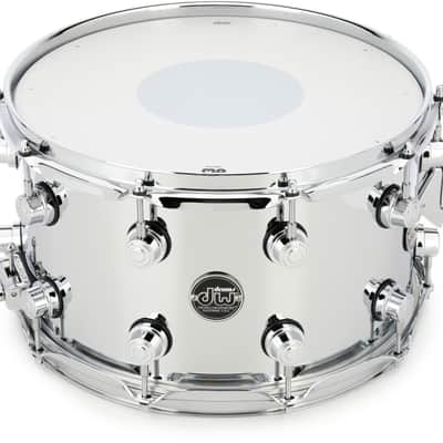 DW Performance Series Steel 8 x 14-inch Snare Drum - Polished image 1