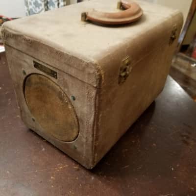 Siltronic Rare portable Tube PA Amp w/ 6" Quam AlNiCo speaker  1940s - Brown velvet image 1