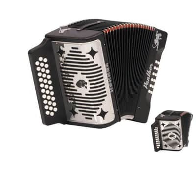 Hohner Panther Diatonic Accordion - Keys of F/Bb/Eb - Black-NEW image 1