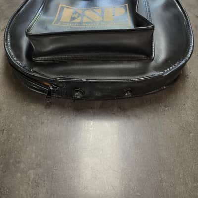 ESP Gig Bag Soft Case Premium Leather Vinyl 80s to early 90s Black from Custom Shop guitar. Fits reverse headstock as well. All Super Stratocaster and Telecaster bodies fit. image 15