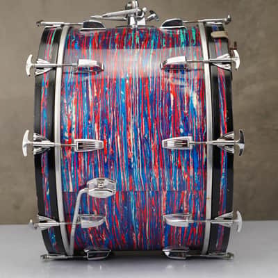 1968 Ludwig 4-Piece Psychedelic Red Drums #59132 image 8