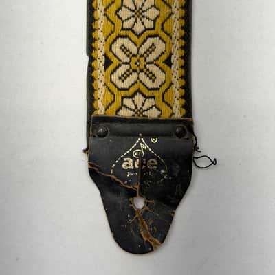Ace 1960s Vintage Ace Guitar Strap Woven Original Logo, Collectible Rare pattern Hendrix 1960s image 2