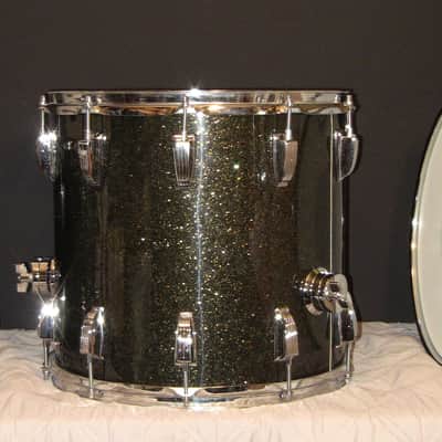 Ludwig 70's -90's Mixed lot of 3 drums in Black Galaxy Sparkle /True Black Glass Glitter image 9