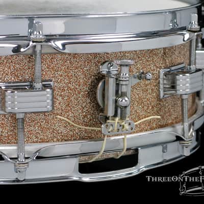 1960s Ludwig Pre-Serial Downbeat Snare Drum Keystone Champagne :  4 x 14 image 10
