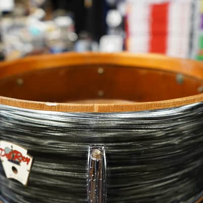 1960s Japan Del-Rey 5.5x14" Mahogany Snare Drum w/ Rings - Black Osyter image 5