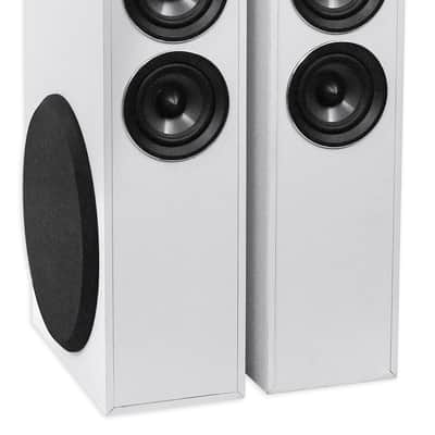 Rockville TM150W White Powered Home Theater Tower Speakers 10" Sub / Blueooth / USB image 2