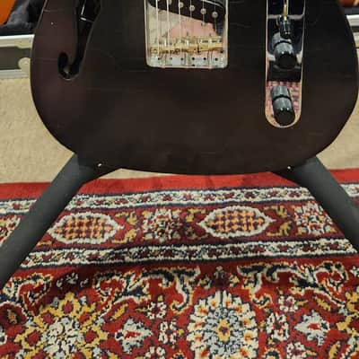 2010 Logan Custom Guitars Thinline Tele  - Worn Black Metalic image 2