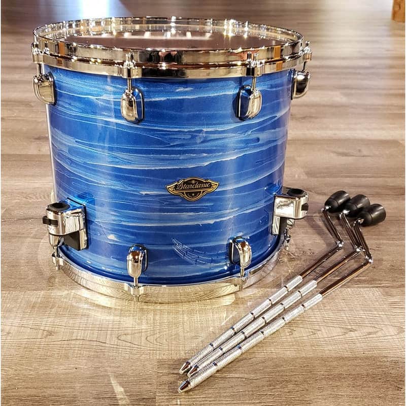 Tama Starclassic Walnut/Birch Floor Tom 14x12 Lacquer Ocean Blue Ripple image 1