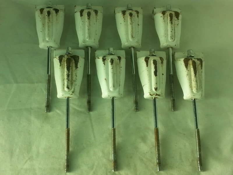*Premier 8x Bass Drum Tension T-Rods/Claws 70s Marching White Powder-Coat 5 1/2" image 1