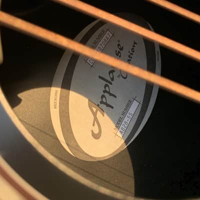 Ovation Applause Standard Super Shallow Acoustic Electric Guitar, Black Satin AB image 4