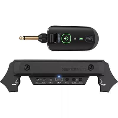 Double X2 Wireless & Wired Acoustic Guitar Pickup System – Soundhole Pickup with Dual Output, Adjustable Controls, Black image 2