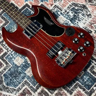 1969 Gibson EB3 Cherry Vintage 2 Pickup SG Electric Bass Guitar W/ Original Hardshell Case! image 9