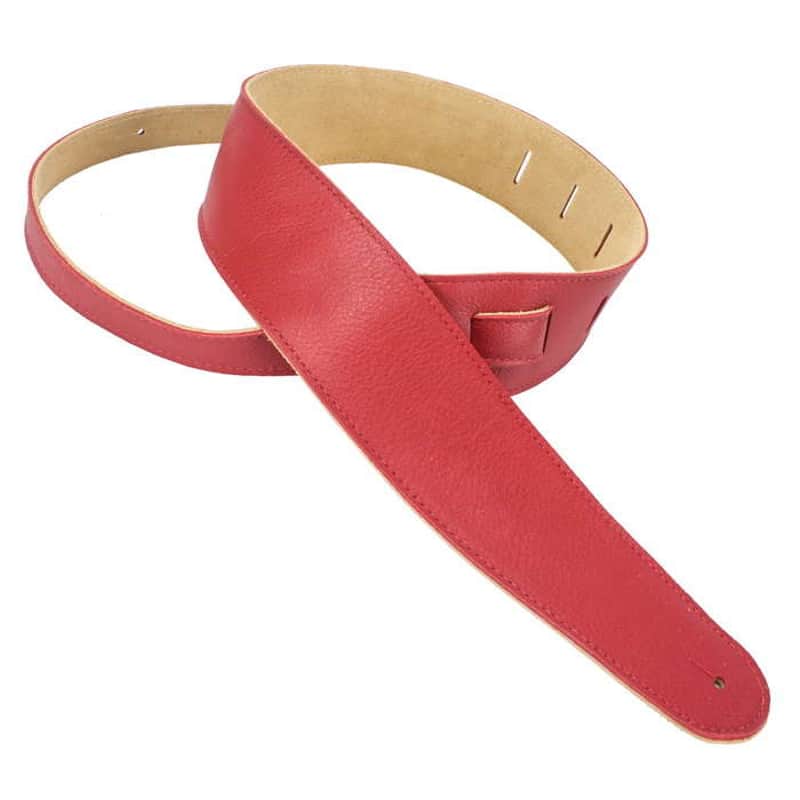 Henry Heller Leather Series, 2.5" Wide Leather Guitar Strap, Capri Red image 1
