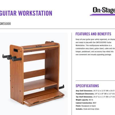 On-Stage GWS5000RB Guitar Workstation - Rosewood image 3