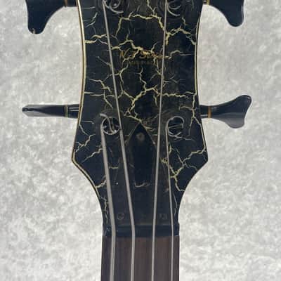 Late 1980's B.C. BC Rich NJ Series Warlock bass guitar in white crackle finish image 5