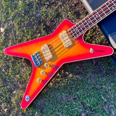 Vintage Dean ML Bass 1981 - Flame Top Cherry Sunburst image 1
