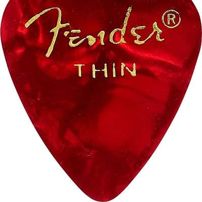 Fender 351 Shape Premium Picks, Thin, Red Moto, 12 Count 2016