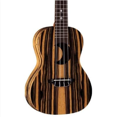 Luna Uke EX BWE Crescent Black/White Ebony Concert w/ Gigbag image 2