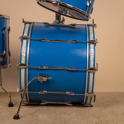 1980s Premier Resonator Blue Drum Set image 11