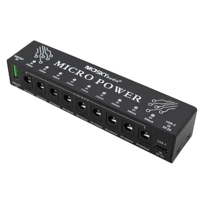 MOSKY Micro Guitar Pedal Power Supply – 9 Isolated 9V DC Outputs + USB Port, 150-300mA, Compact Power Adapter for Effects Pedal Board image 4