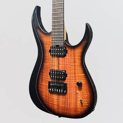 Schecter USA Custom Shop Sunset Extreme Exotic 6 Flamed Koa Electric Guitar - Tabacco Sunburst image 3