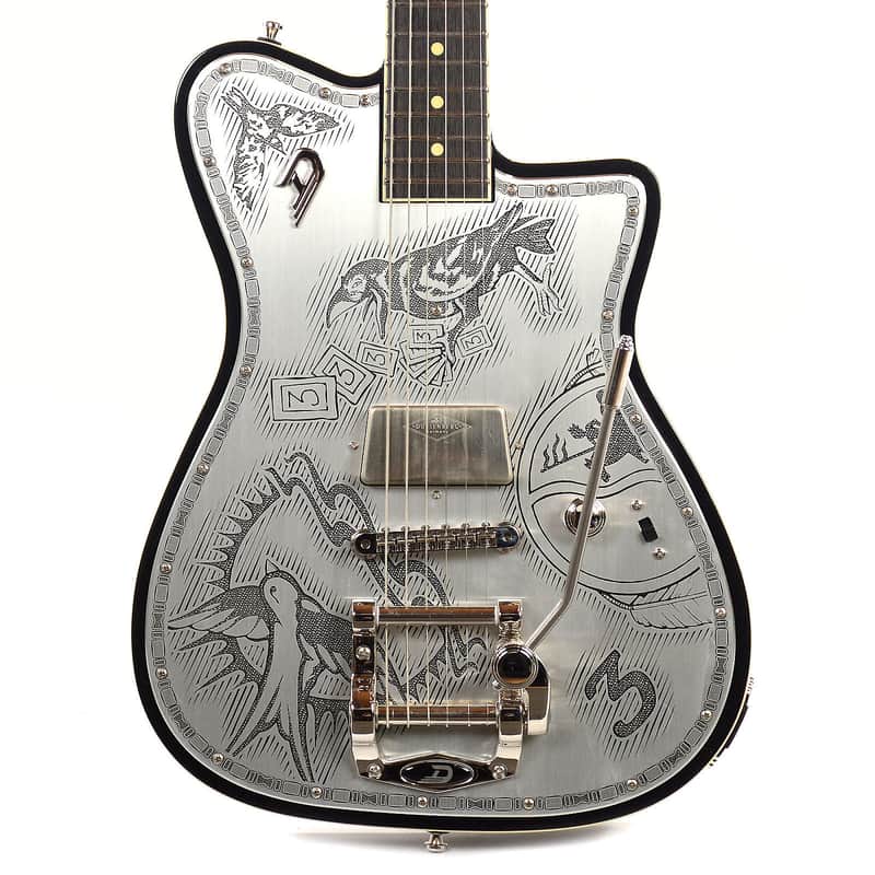 Duesenberg Johnny Depp Signature Series Electric Guitar Aluminum Tattooed image 2
